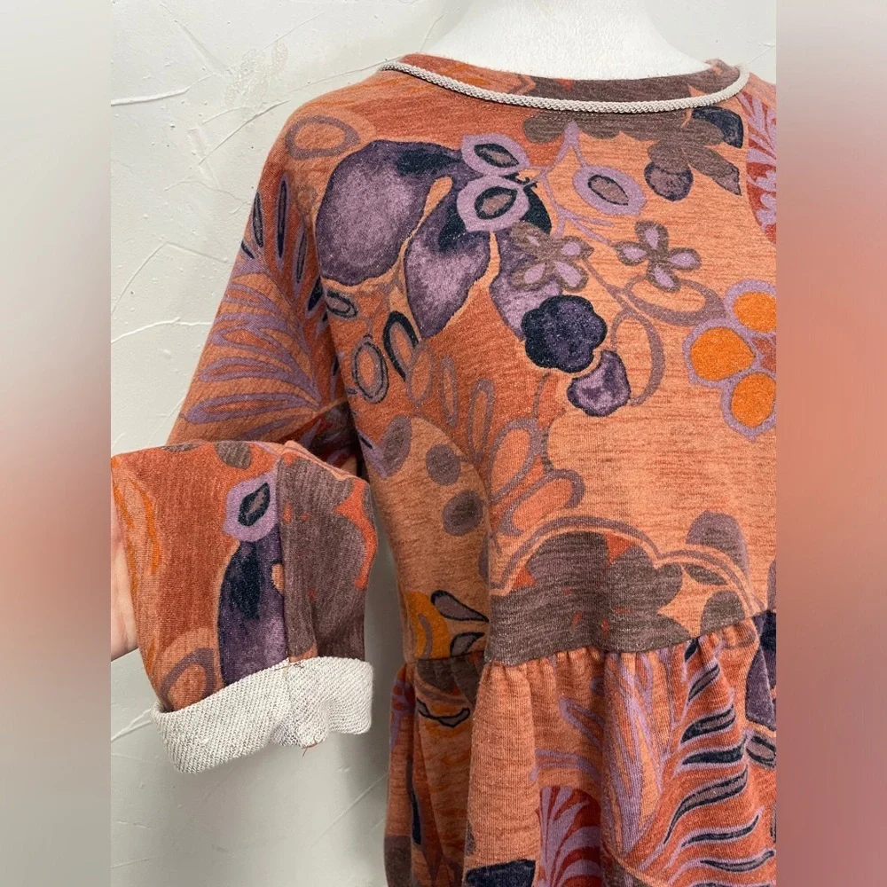 Anthropologie Saturday Sunday Colleen Floral Baby Doll Sweatshirt - Picture 6 of 9